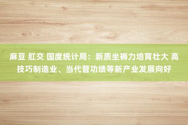 麻豆 肛交 国度统计局：新质坐褥力培育壮大 高技巧制造业、当代管功绩等新产业发展向好